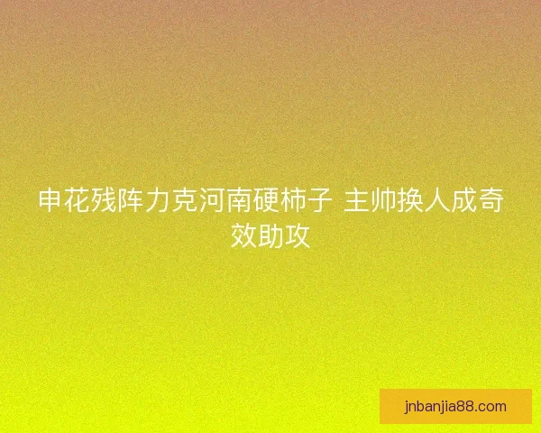 申花残阵力克河南硬柿子 主帅换人成奇效助攻